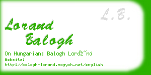 lorand balogh business card